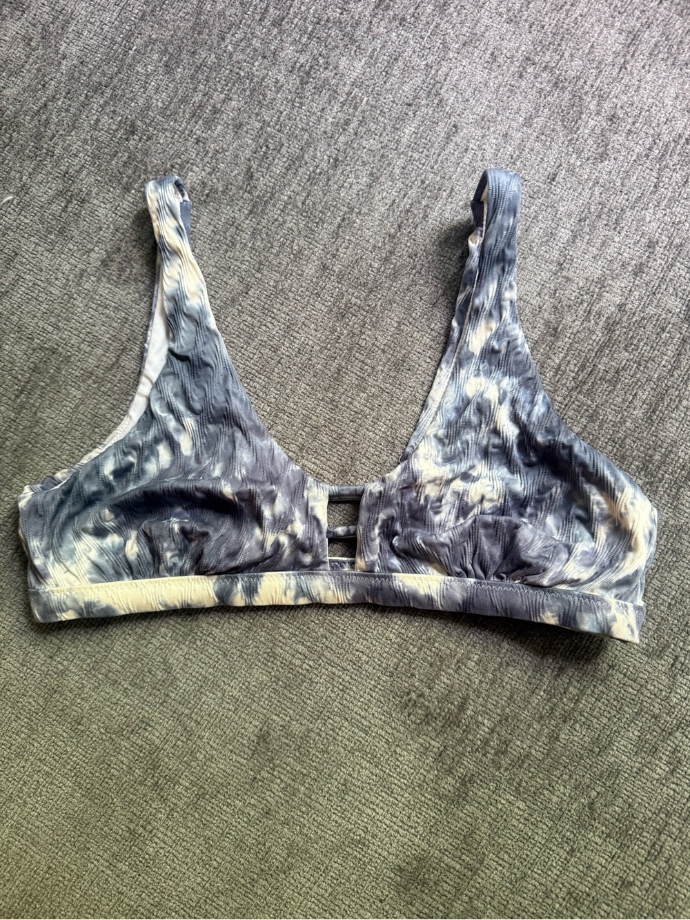 Tie-Dye Bathing suit  Top in Blue and Cream